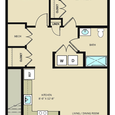 2 Bed 1 Bath