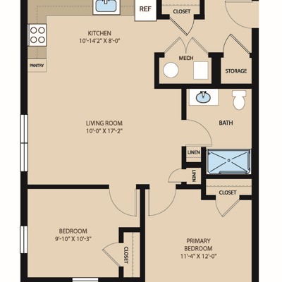 2 Bed 1 Bath