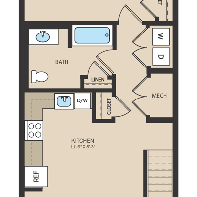 Unit G - 1 Bed, 1 Bath