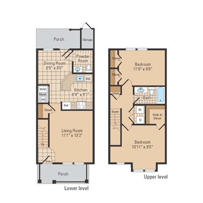 2 Bed 1.5 Bath