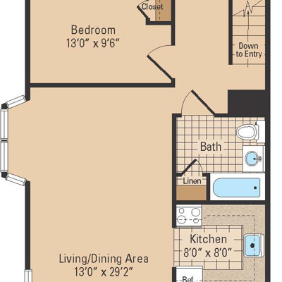 The Brantwood II Two Bedroom Floor Plan