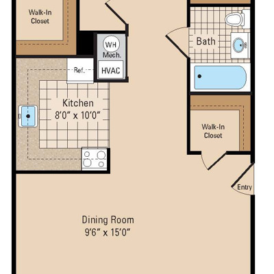 The Brentwood Two Bedroom Floor Plan