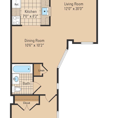 1 Bed 1 Bath
