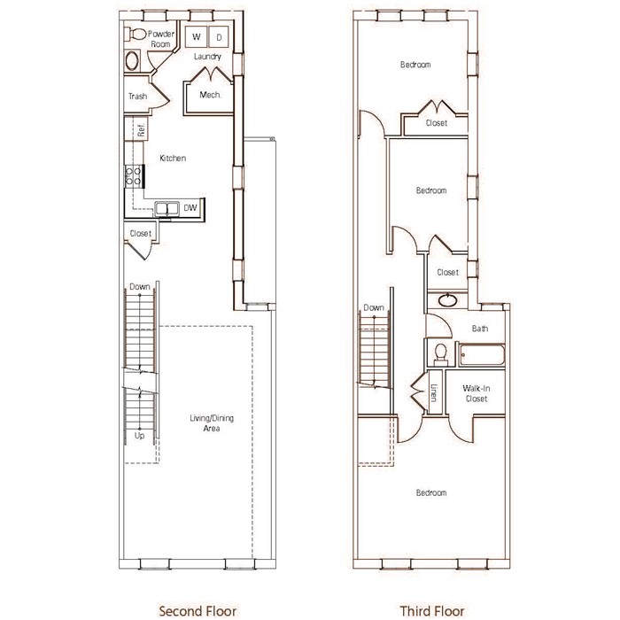 The Brownstones Three Bedroom Floor Plan