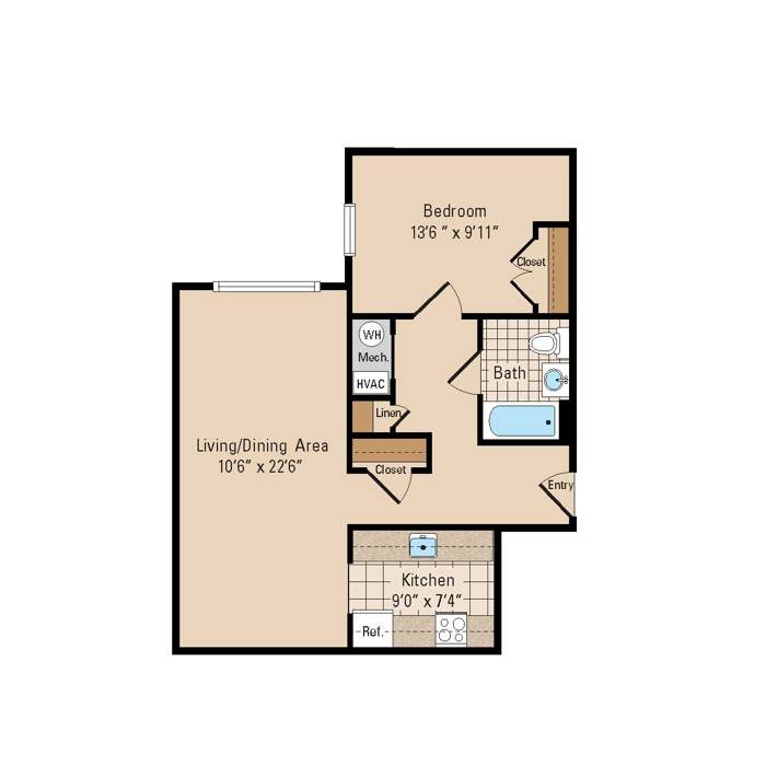 1 Bed 1 Bath