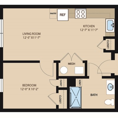 1 Bed 1 Bath