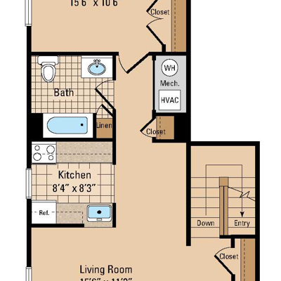 1 Bed 1 Bath