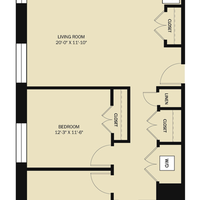 2 Bed 1 Bath
