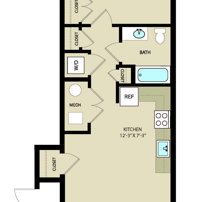 1 Bed 1 Bath