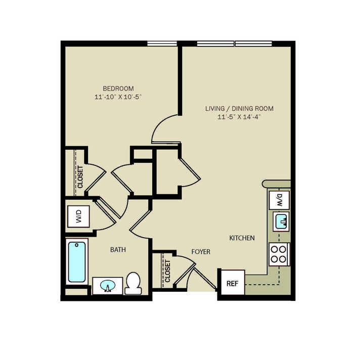 1 Bed 1 Bath