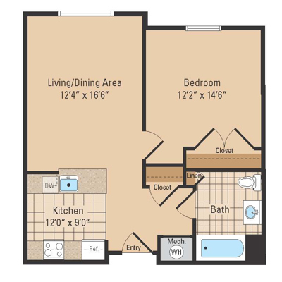 1 Bed 1 Bath