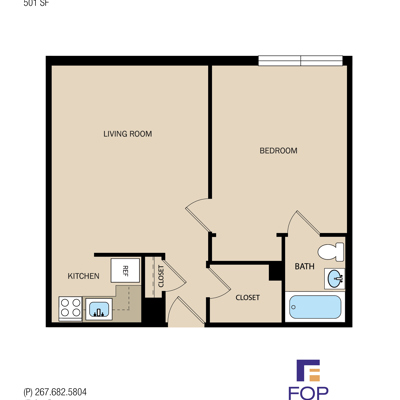 Unit B - 1 Bedroom