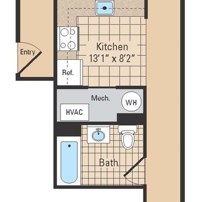 Universal Properties One Bedroom Floor Plan