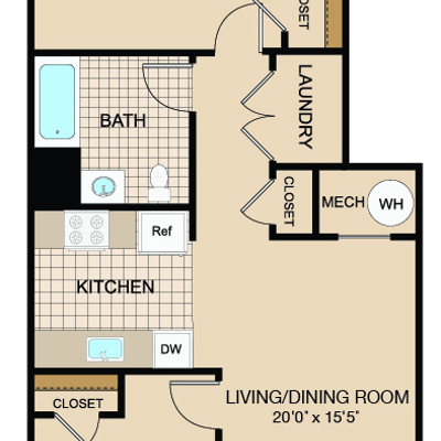 2 Bed 1 Bath