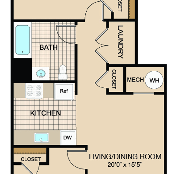 2 Bed 1 Bath
