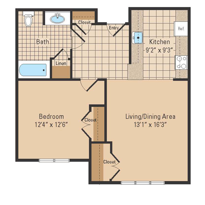 1 Bed 1 Bath