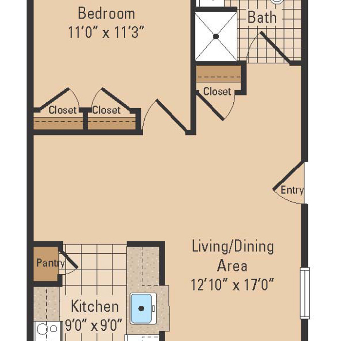 1 Bed 1 Bath