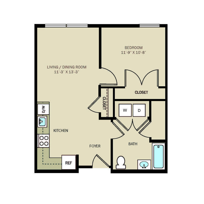1 Bed 1 Bath Accessible 