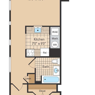 1 Bed 1 Bath B