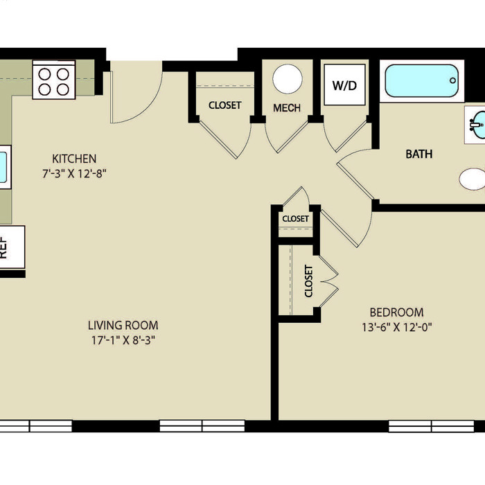 1 Bed 1 Bath