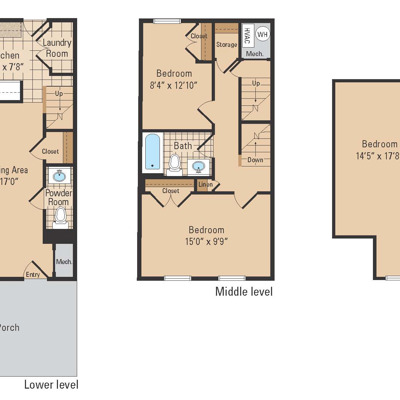 Spencer's Place Three Bedroom Floor Plan