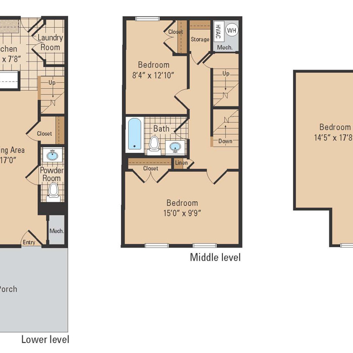 Spencer's Place Three Bedroom Floor Plan