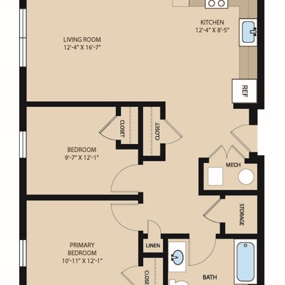 2 Bed 1 Bath