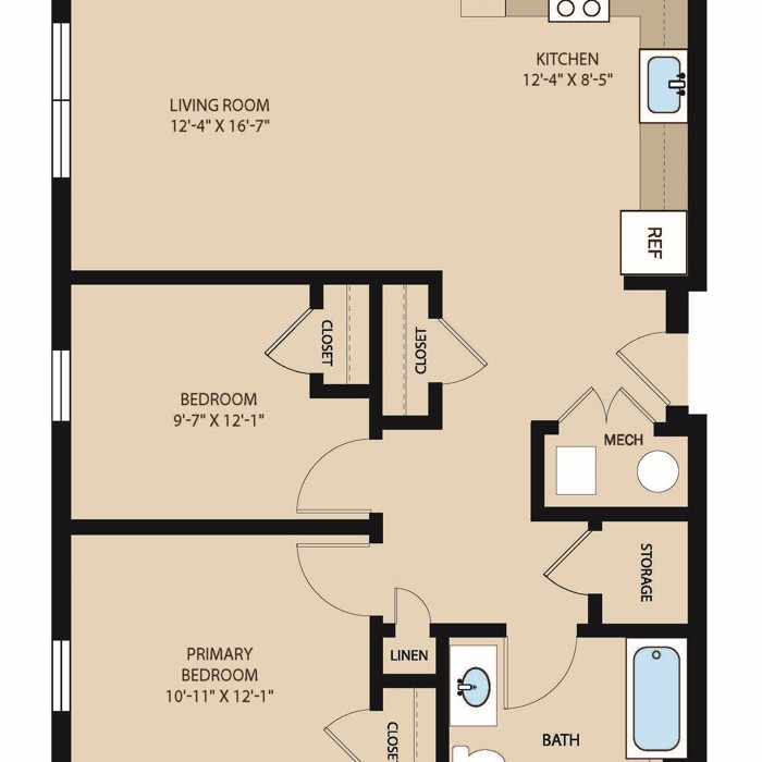 2 Bed 1 Bath