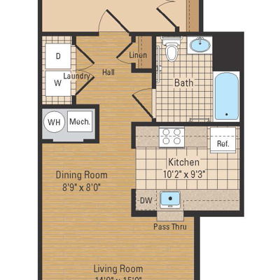 1 Bed 1 Bath