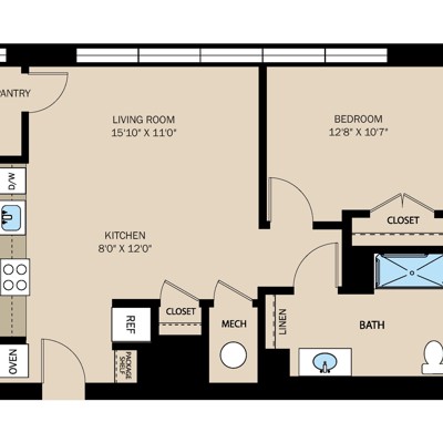 1 Bed 1 Bath