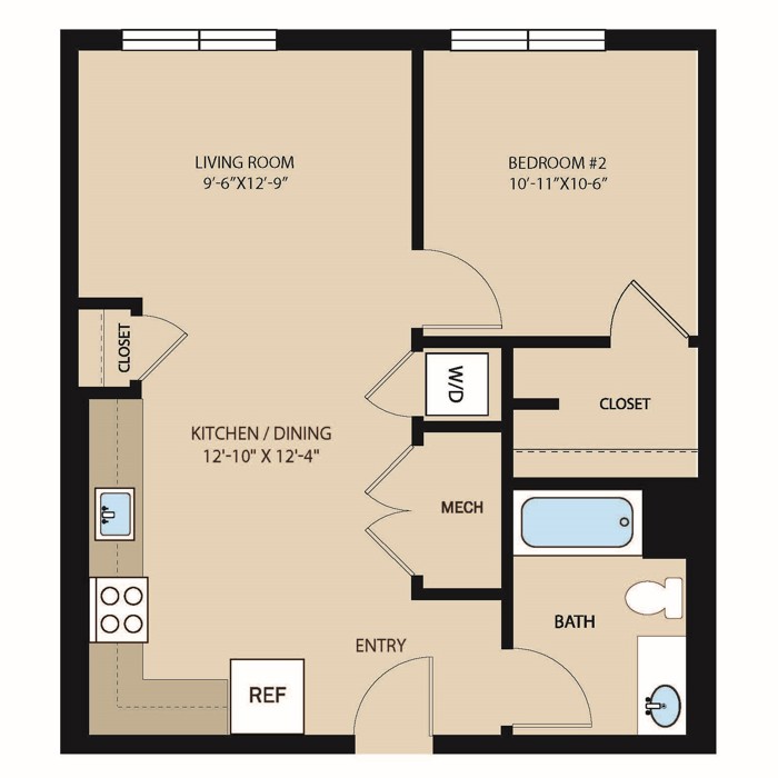 1 Bed 1 Bath