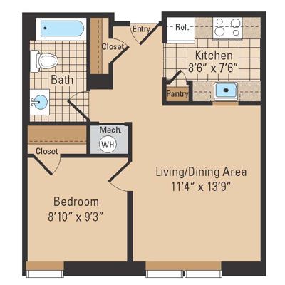 1 Bed 1 Bath