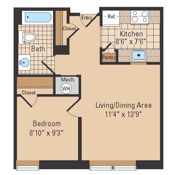 1 Bed 1 Bath