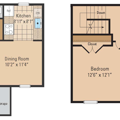 2 Bed 1 Bath