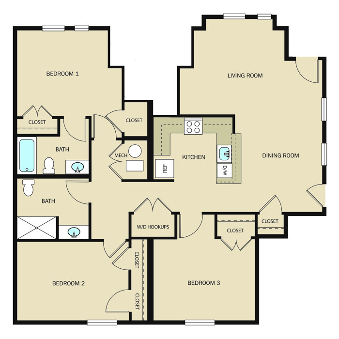 3 Bed 2 Bath