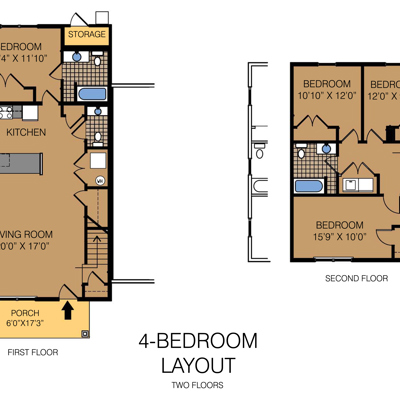 Fairview Village Four Bedroom Floorplan