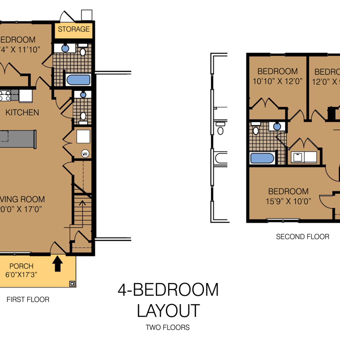 Fairview Village Four Bedroom Floorplan