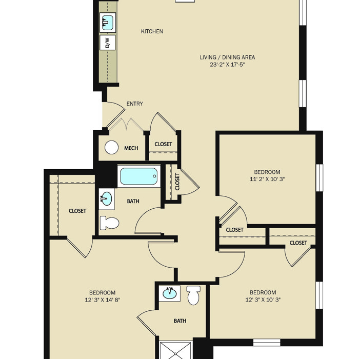Unit N - 3 Bed, 2 Bath