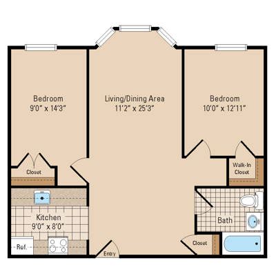 2 Bed 1 Bath