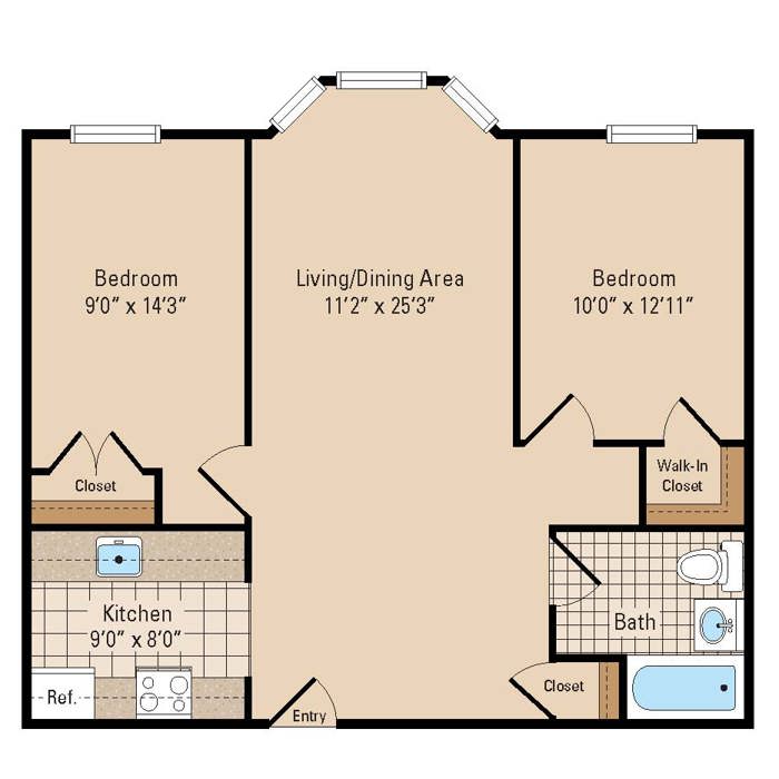 2 Bed 1 Bath