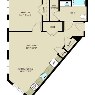 1 Bed 1 Bath