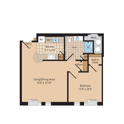 1 Bedroom (C)