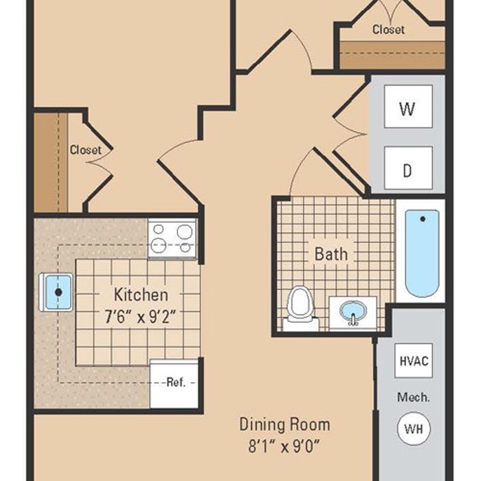 Upland Estates Two Bedroom Floor Plan