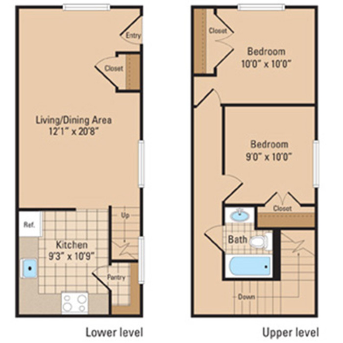 Jefferis Square Two Bedroom Floorplan