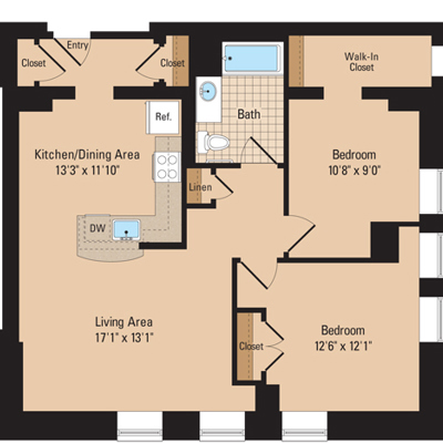 2 Bed 1 Bath