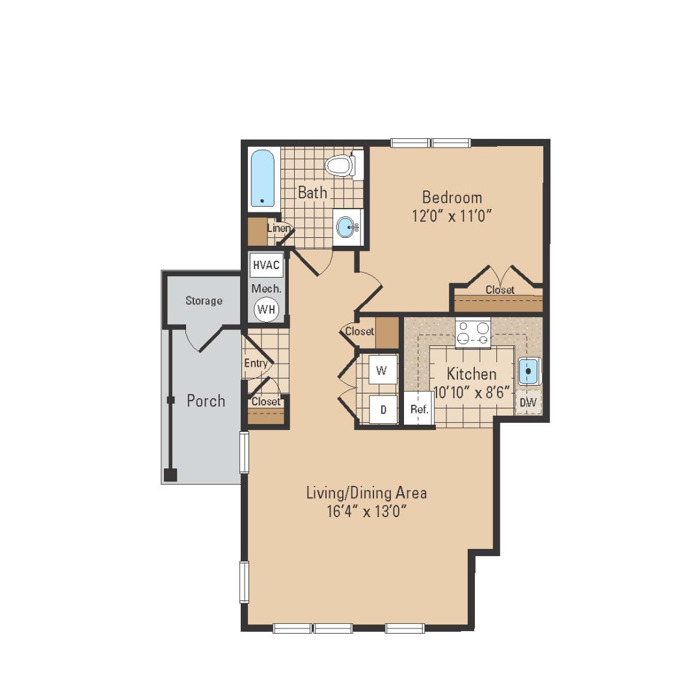 1 Bed 1 Bath
