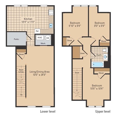 Universal Properties Three Bedroom Floor Plan