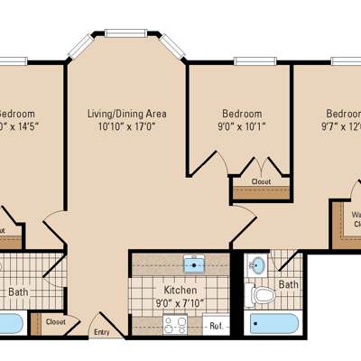 3 Bed 2 Bath