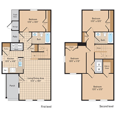 Roosevelt Manor Four Bedroom Floor Plan