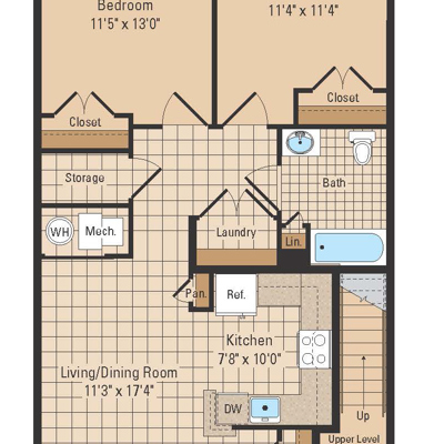 2 Bed 1 Bath